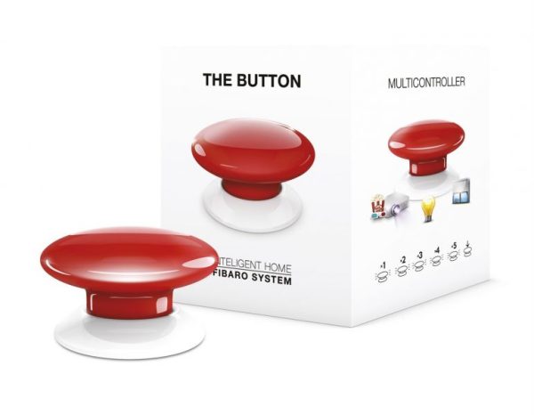 FGPB-101-3 - THE BUTTON PULSANTE RED Z-WAVE5 PULSANTE UNIVERSALE PROGRAMMABILE